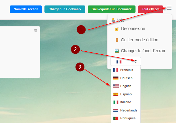 Changer la langue